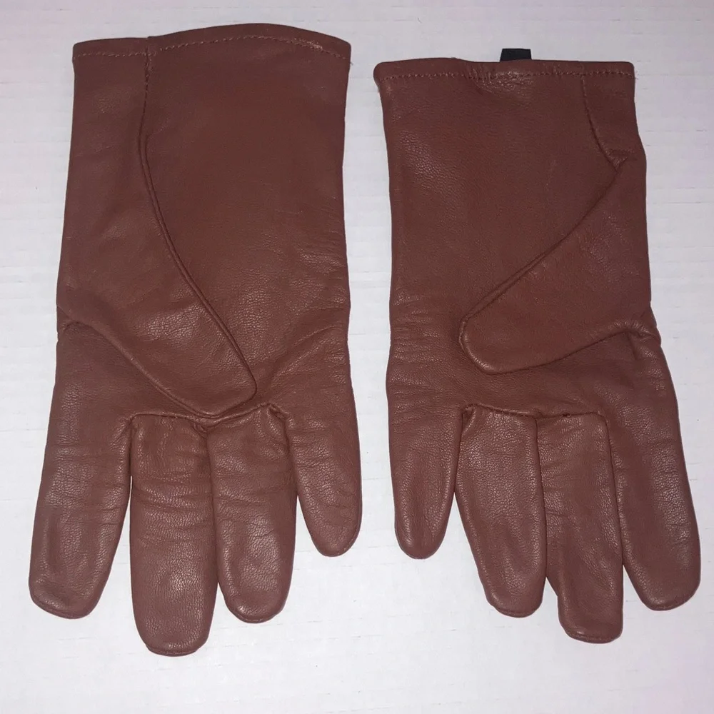 Wrangler Brown Leather Gloves with Snap Size Medium‎